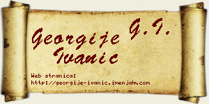 Georgije Ivanić vizit kartica